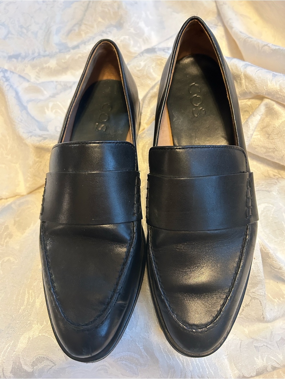 COS Black Leather Penny Loafers for women size 39 - Picture 2 of 6